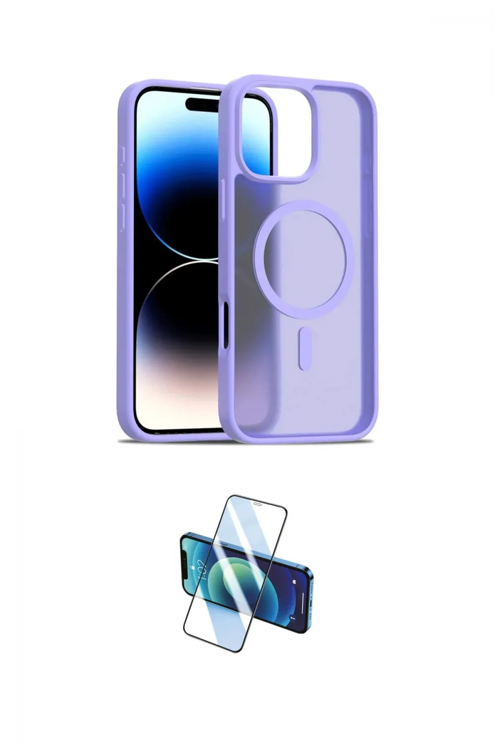 ieg™ iPhone 16 Pro Kılıf Siluet Minimal Prime - Siyah 3D Antistatik Cam Ekran Koruyucu