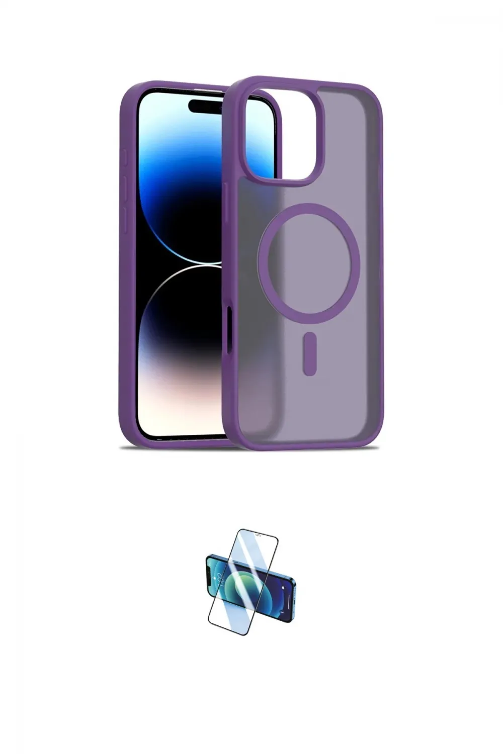 ieg™ iPhone 16 Pro Kılıf Siluet Minimal Prime - Siyah 3D Antistatik Seramik Nano Ekran Koruyucu