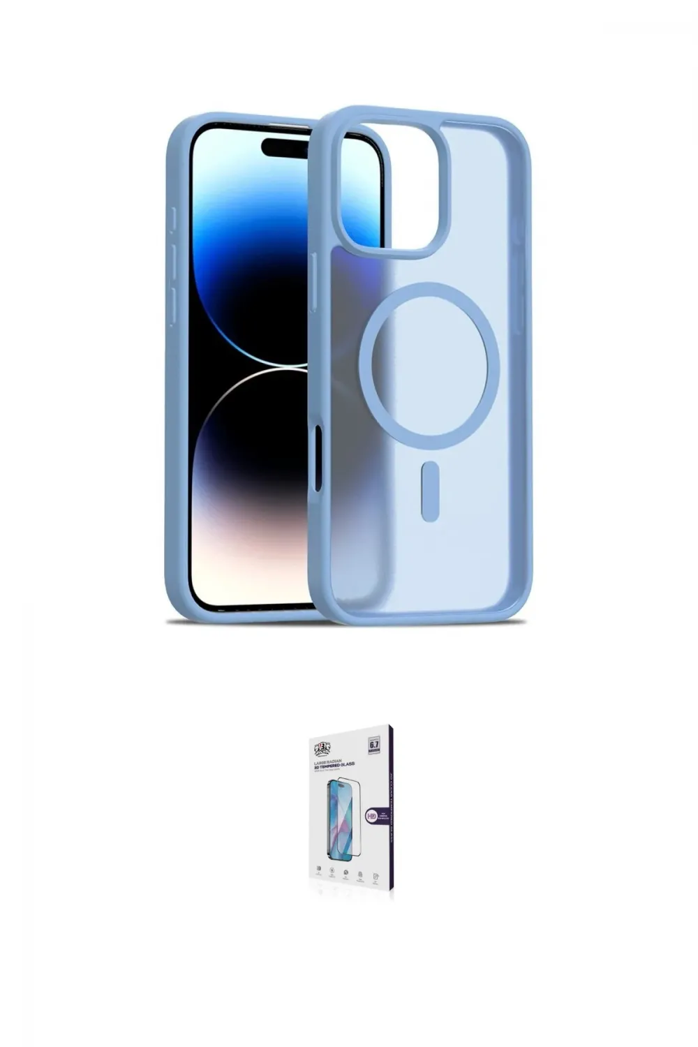 ieg™ iPhone 16 Pro Kılıf Siluet Minimal Prime - Siyah Bilvis 0.18mm Plus Cam Ekran Koruyucu