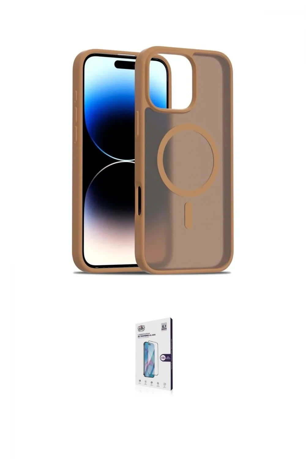 ieg™ iPhone 16 Pro Kılıf Siluet Minimal Prime - Siyah Bilvis 0.18mm Plus Cam Ekran Koruyucu