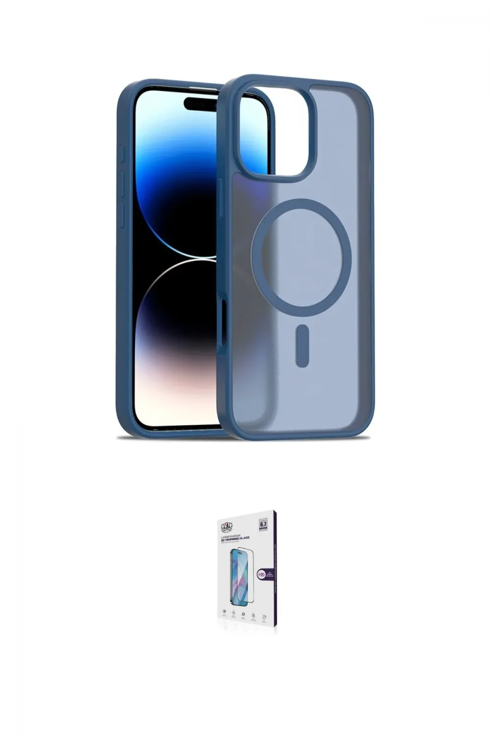 ieg™ iPhone 16 Pro Kılıf Siluet Minimal Prime - Siyah Bilvis 0.18mm Plus Cam Ekran Koruyucu