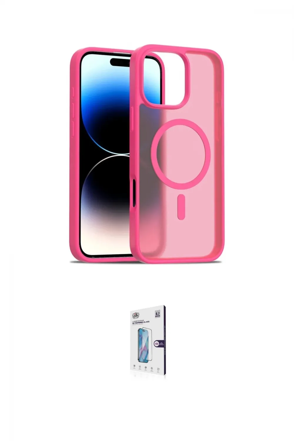 ieg™ iPhone 16 Pro Kılıf Siluet Minimal Prime - Siyah Bilvis 0.18mm Plus Cam Ekran Koruyucu