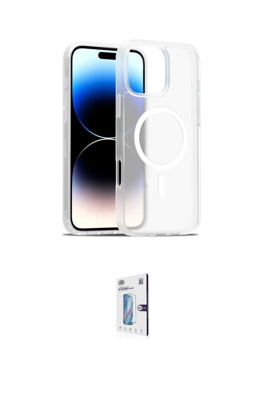 ieg™ iPhone 16 Pro Kılıf Siluet Minimal Prime - Siyah Bilvis 0.18mm Plus Cam Ekran Koruyucu
