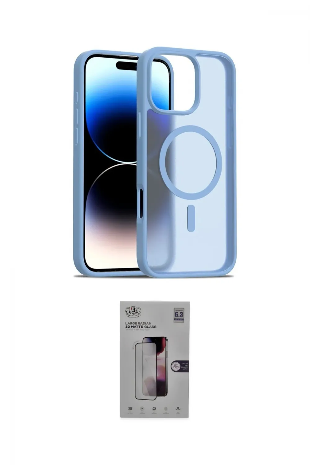 ieg™ iPhone 16 Pro Kılıf Siluet Minimal Prime - Siyah Bilvis 3D Mat Cam Ekran Koruyucu