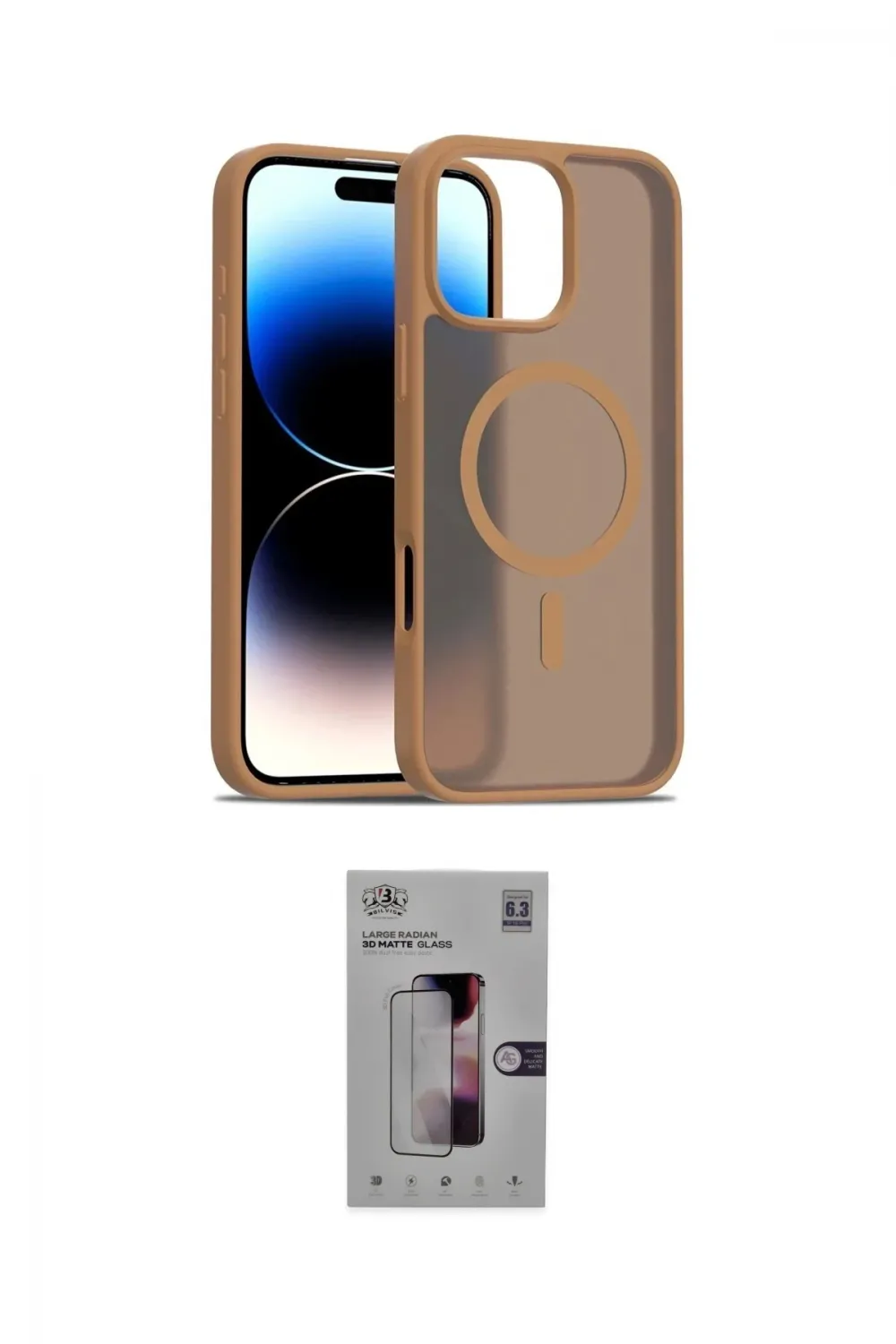 ieg™ iPhone 16 Pro Kılıf Siluet Minimal Prime - Siyah Bilvis 3D Mat Cam Ekran Koruyucu