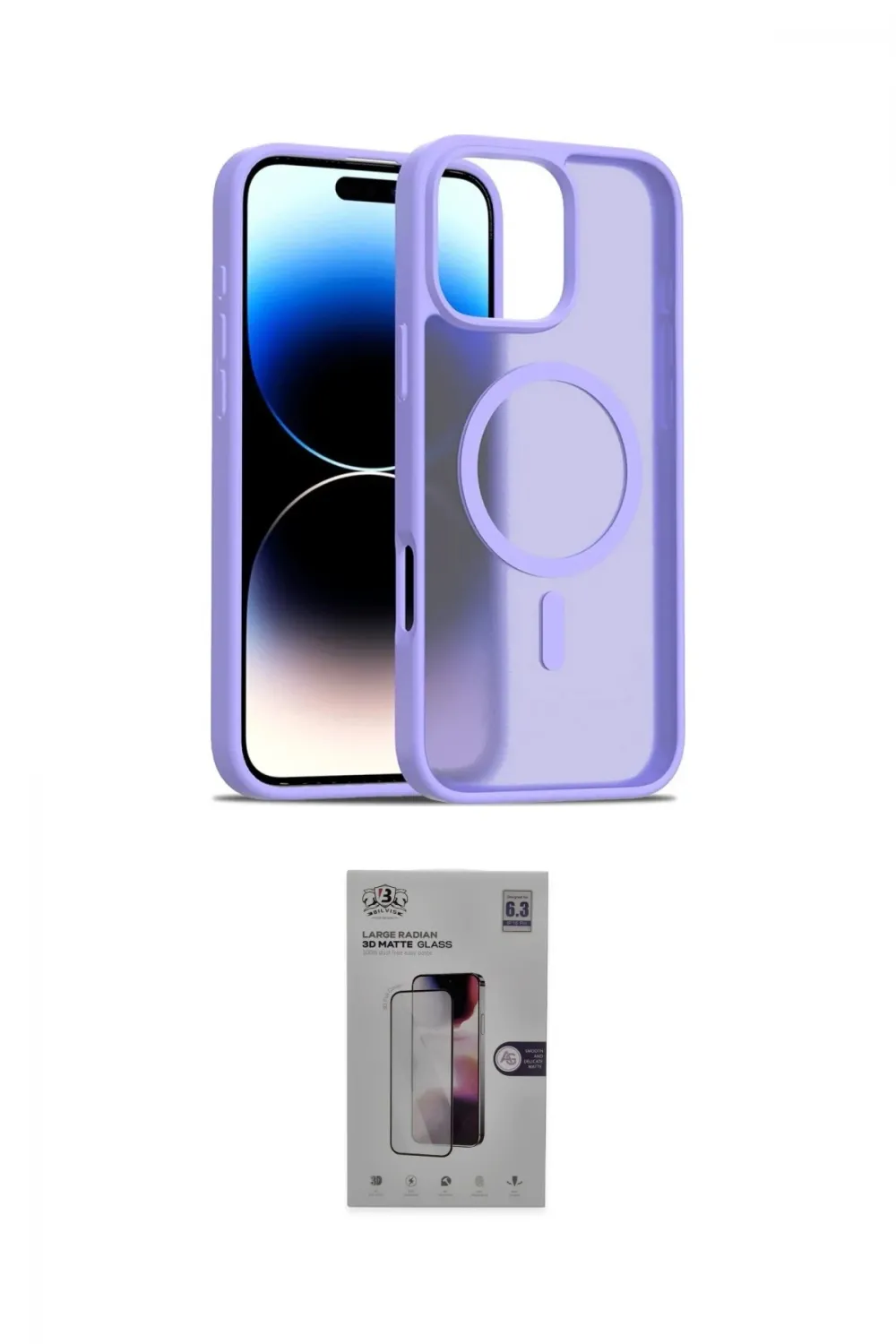 ieg™ iPhone 16 Pro Kılıf Siluet Minimal Prime - Siyah Bilvis 3D Mat Cam Ekran Koruyucu