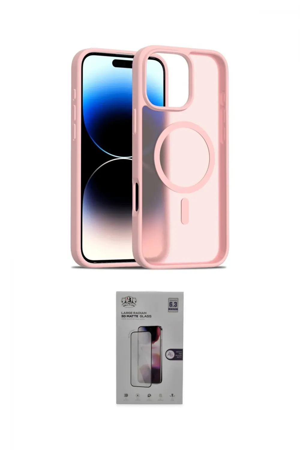 ieg™ iPhone 16 Pro Kılıf Siluet Minimal Prime - Siyah Bilvis 3D Mat Cam Ekran Koruyucu