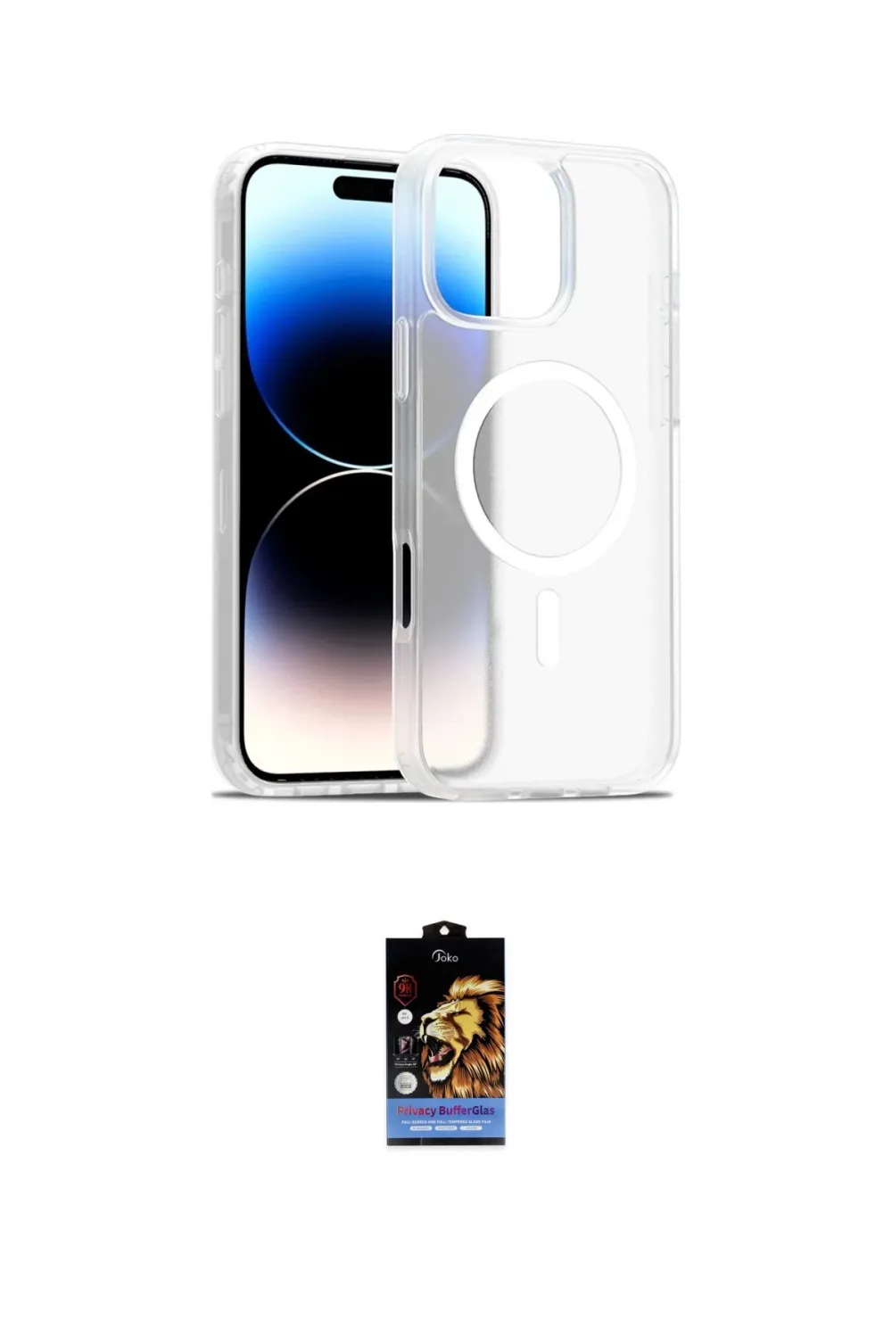 ieg™ iPhone 16 Pro Kılıf Siluet Minimal Prime - Siyah Buffer Hayalet Cam Ekran Koruyucu