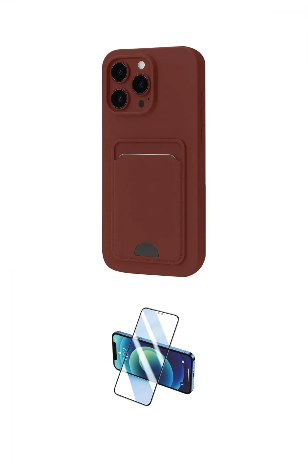 ieg™ iPhone 16 Pro Kılıf Vadi Çizgi Prime - Siyah 3D Antistatik Cam Ekran Koruyucu