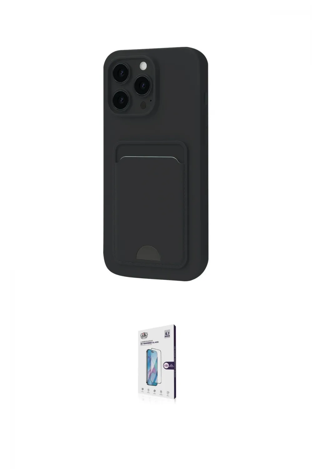 ieg™ iPhone 16 Pro Kılıf Vadi Çizgi Prime - Siyah Bilvis 0.18mm Plus Cam Ekran Koruyucu