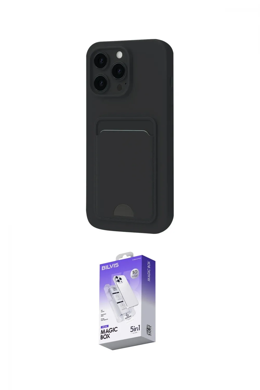 ieg™ iPhone 16 Pro Kılıf Vadi Çizgi Prime - Siyah Bilvis 5in1 3D Magic Cam Ekran Koruyucu