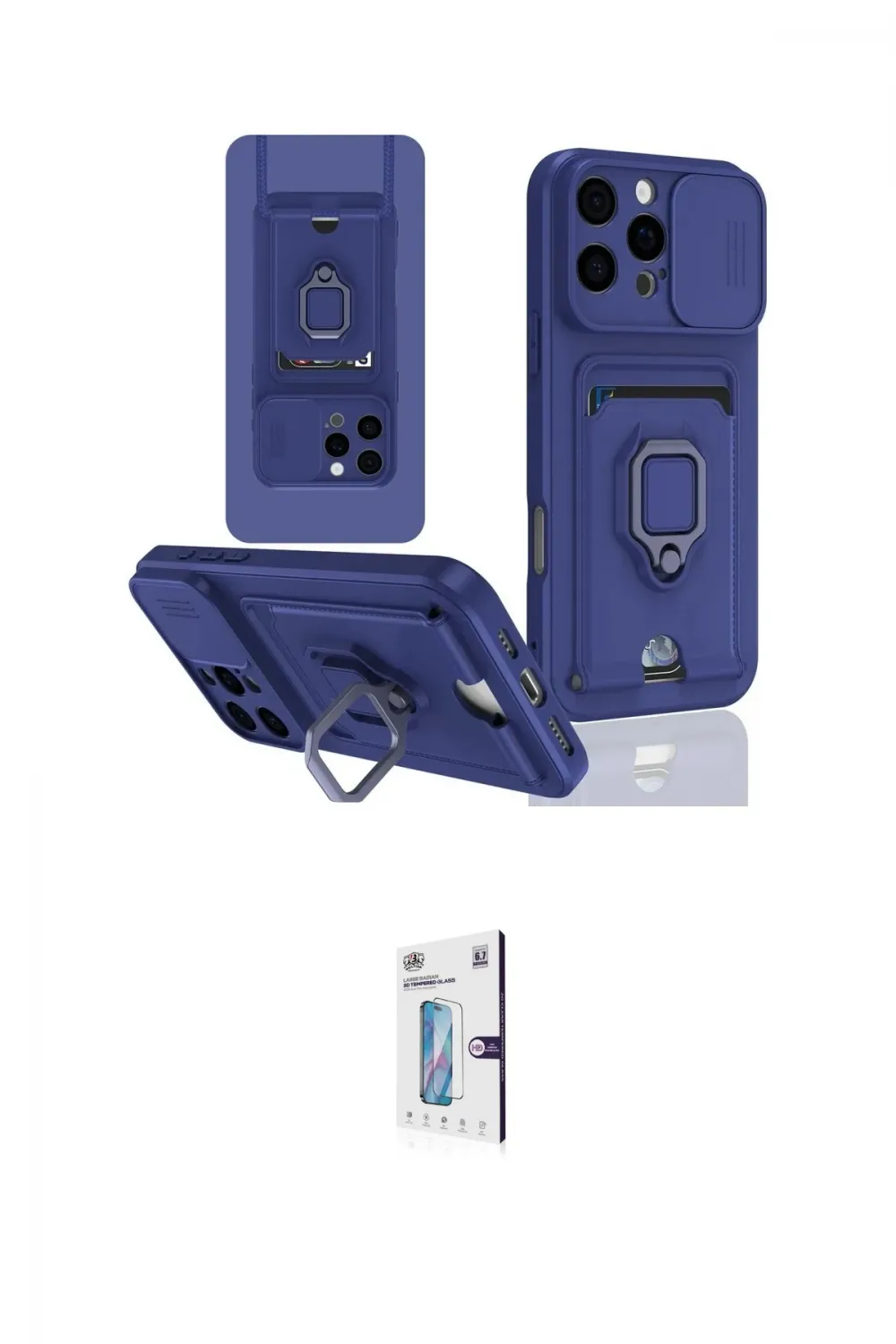 ieg™ iPhone 16 Pro Kılıf Vadi Form Prime - Siyah Bilvis 0.18mm Plus Cam Ekran Koruyucu