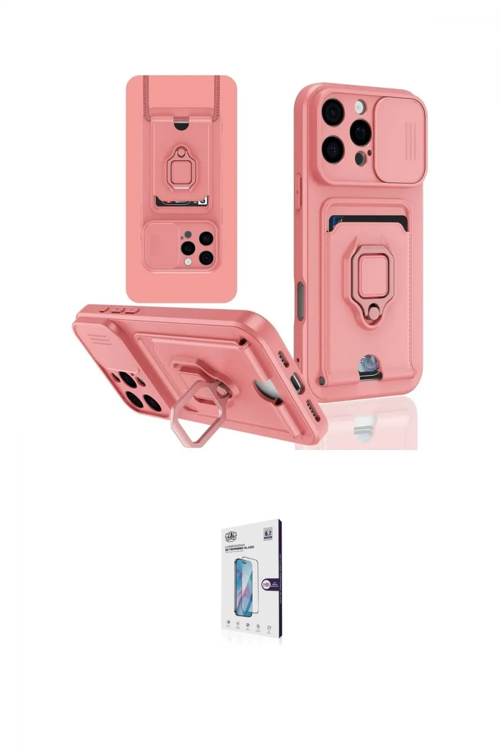ieg™ iPhone 16 Pro Kılıf Vadi Form Prime - Siyah Bilvis 0.18mm Plus Cam Ekran Koruyucu