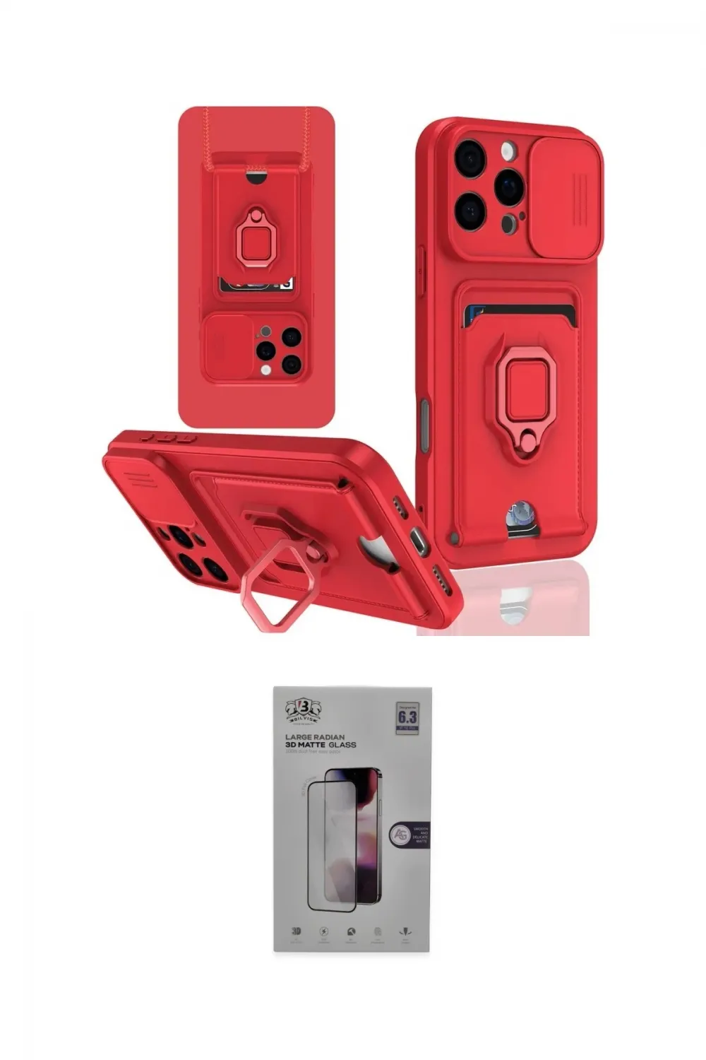 ieg™ iPhone 16 Pro Kılıf Vadi Form Prime - Siyah Bilvis 3D Mat Cam Ekran Koruyucu