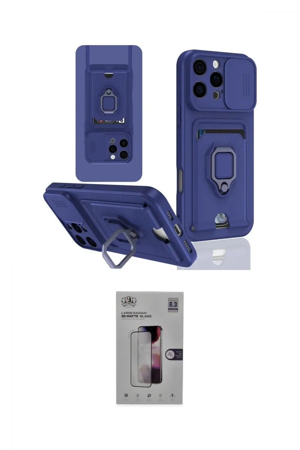 ieg™ iPhone 16 Pro Kılıf Vadi Form Prime - Siyah Bilvis 3D Mat Cam Ekran Koruyucu