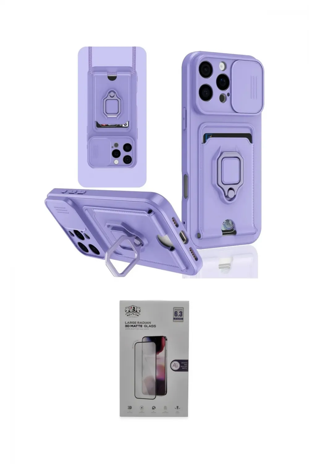 ieg™ iPhone 16 Pro Kılıf Vadi Form Prime - Siyah Bilvis 3D Mat Cam Ekran Koruyucu