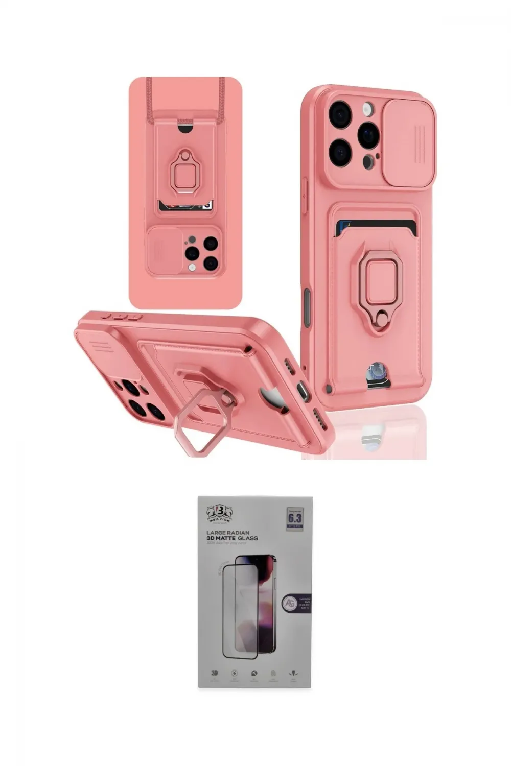 ieg™ iPhone 16 Pro Kılıf Vadi Form Prime - Siyah Bilvis 3D Mat Cam Ekran Koruyucu