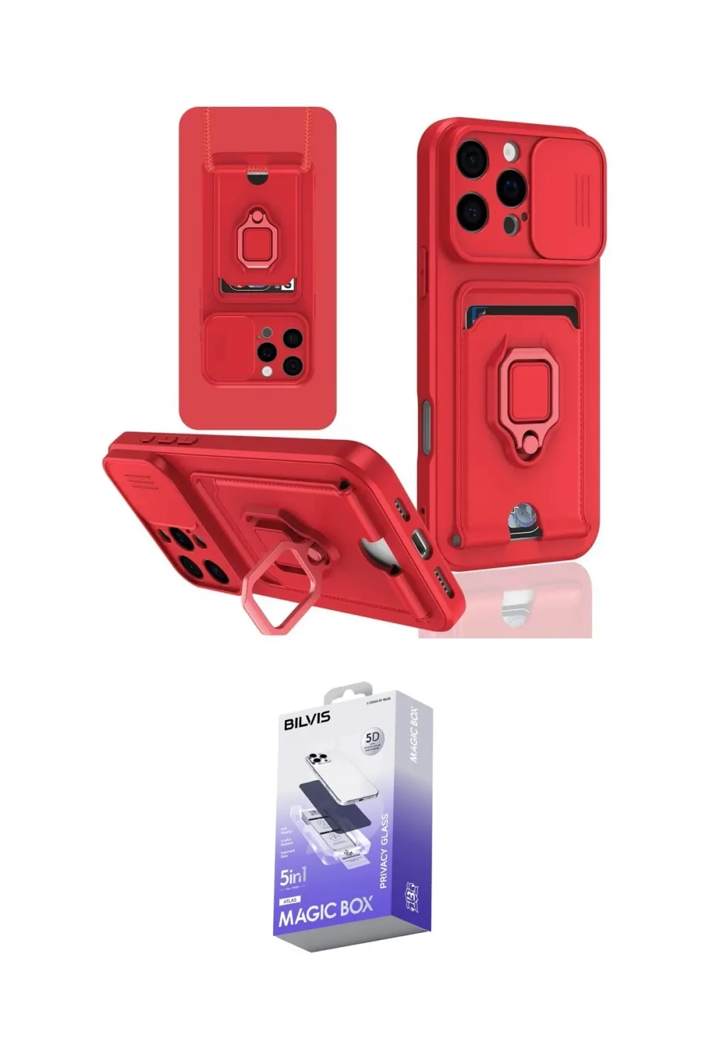 ieg™ iPhone 16 Pro Kılıf Vadi Form Prime - Siyah Bilvis 5in1 5D Magic Hayalet Cam Ekran Koruyucu