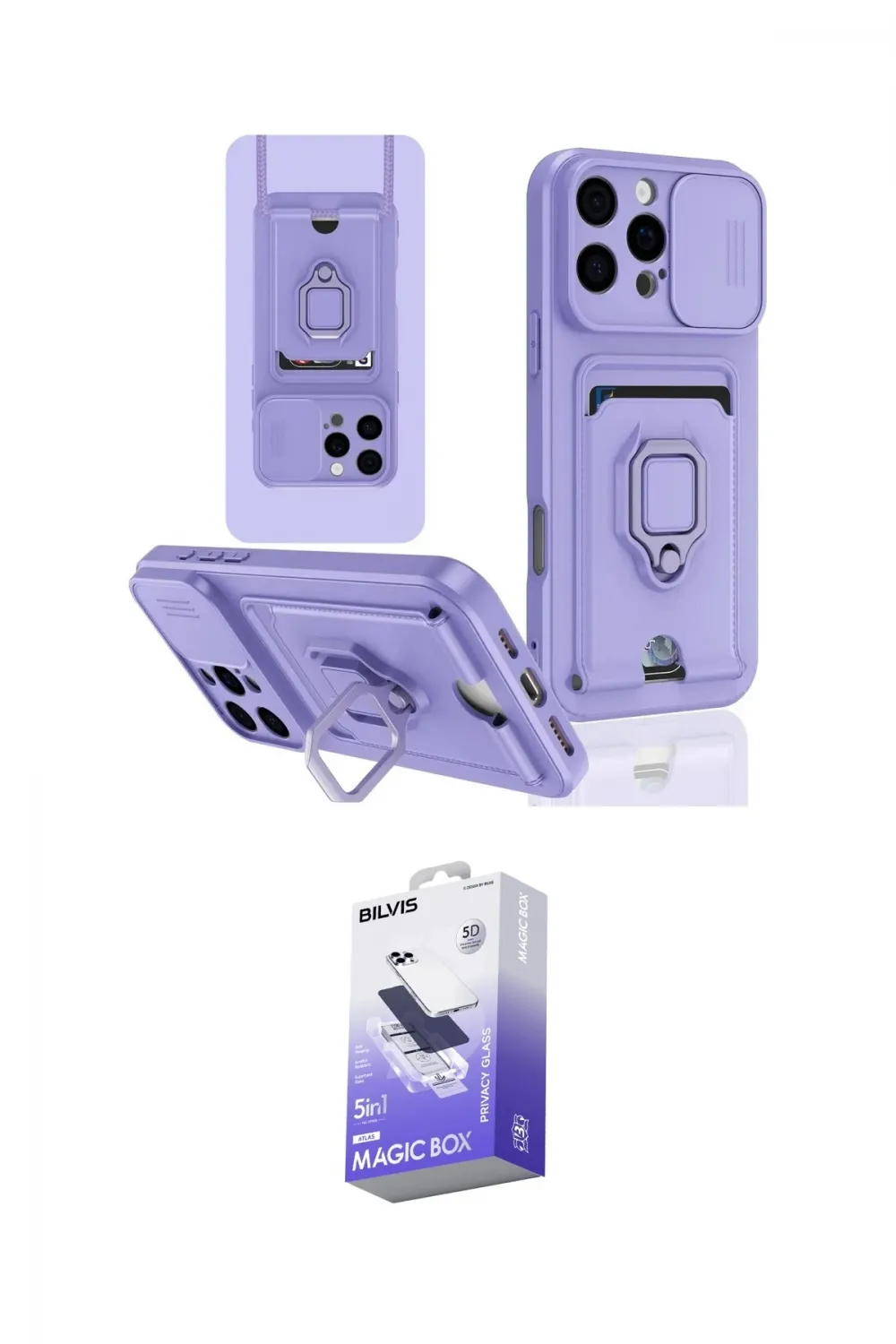 ieg™ iPhone 16 Pro Kılıf Vadi Form Prime - Siyah Bilvis 5in1 5D Magic Hayalet Cam Ekran Koruyucu