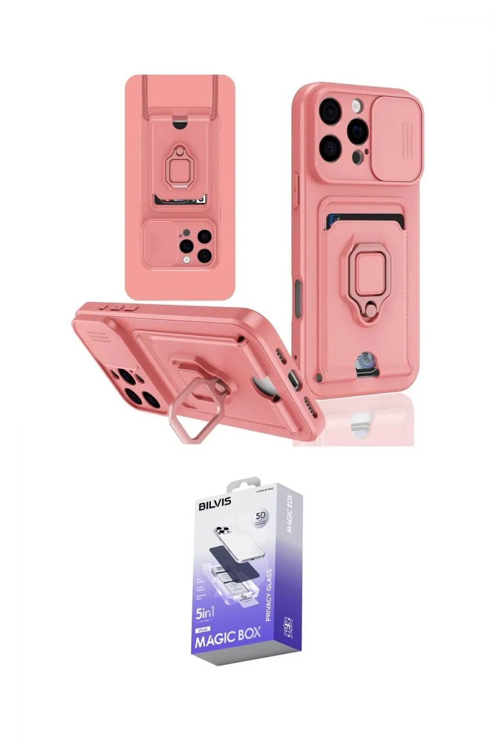 ieg™ iPhone 16 Pro Kılıf Vadi Form Prime - Siyah Bilvis 5in1 5D Magic Hayalet Cam Ekran Koruyucu