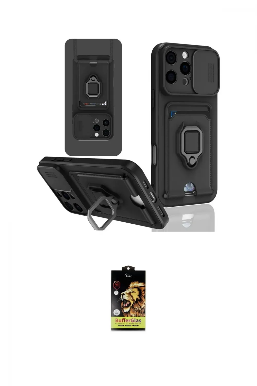 ieg™ iPhone 16 Pro Kılıf Vadi Form Prime - Siyah Buffer Cam Ekran Koruyucu