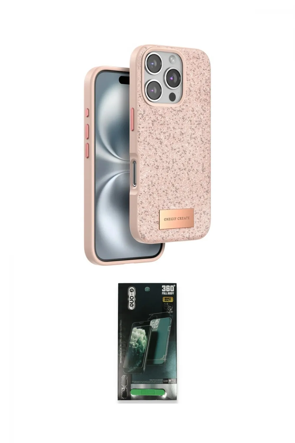 ieg™ iPhone 16 Pro Kılıf Vadi Klasik Serisi - Siyah 360 Mat Full Body Arka Koruyucu