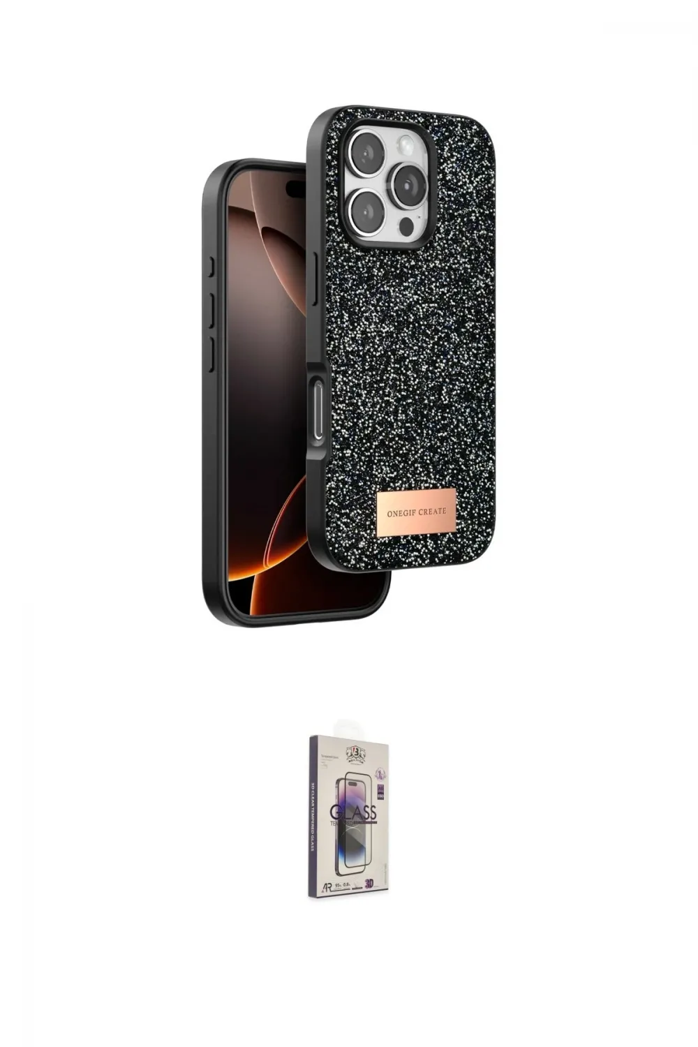 ieg™ iPhone 16 Pro Kılıf Vadi Klasik Serisi - Siyah Bilvis 3D Cam Ekran Koruyucu
