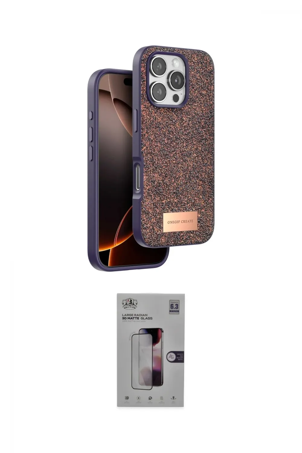 ieg™ iPhone 16 Pro Kılıf Vadi Klasik Serisi - Siyah Bilvis 3D Mat Cam Ekran Koruyucu