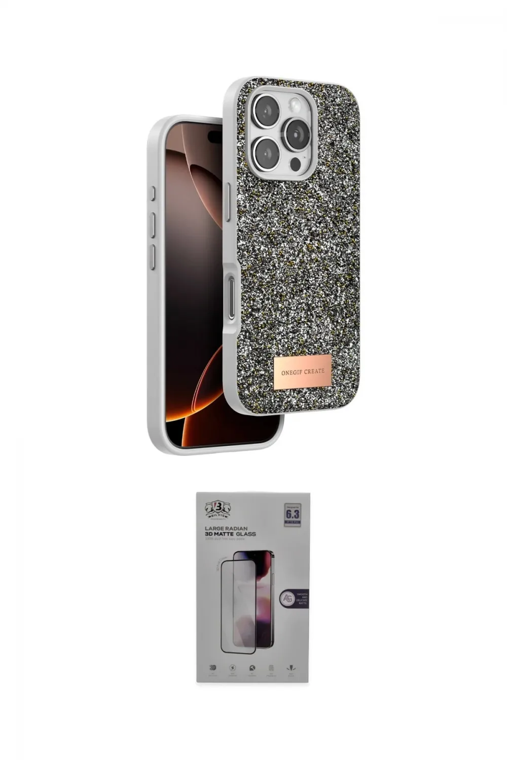 ieg™ iPhone 16 Pro Kılıf Vadi Klasik Serisi - Siyah Bilvis 3D Mat Cam Ekran Koruyucu