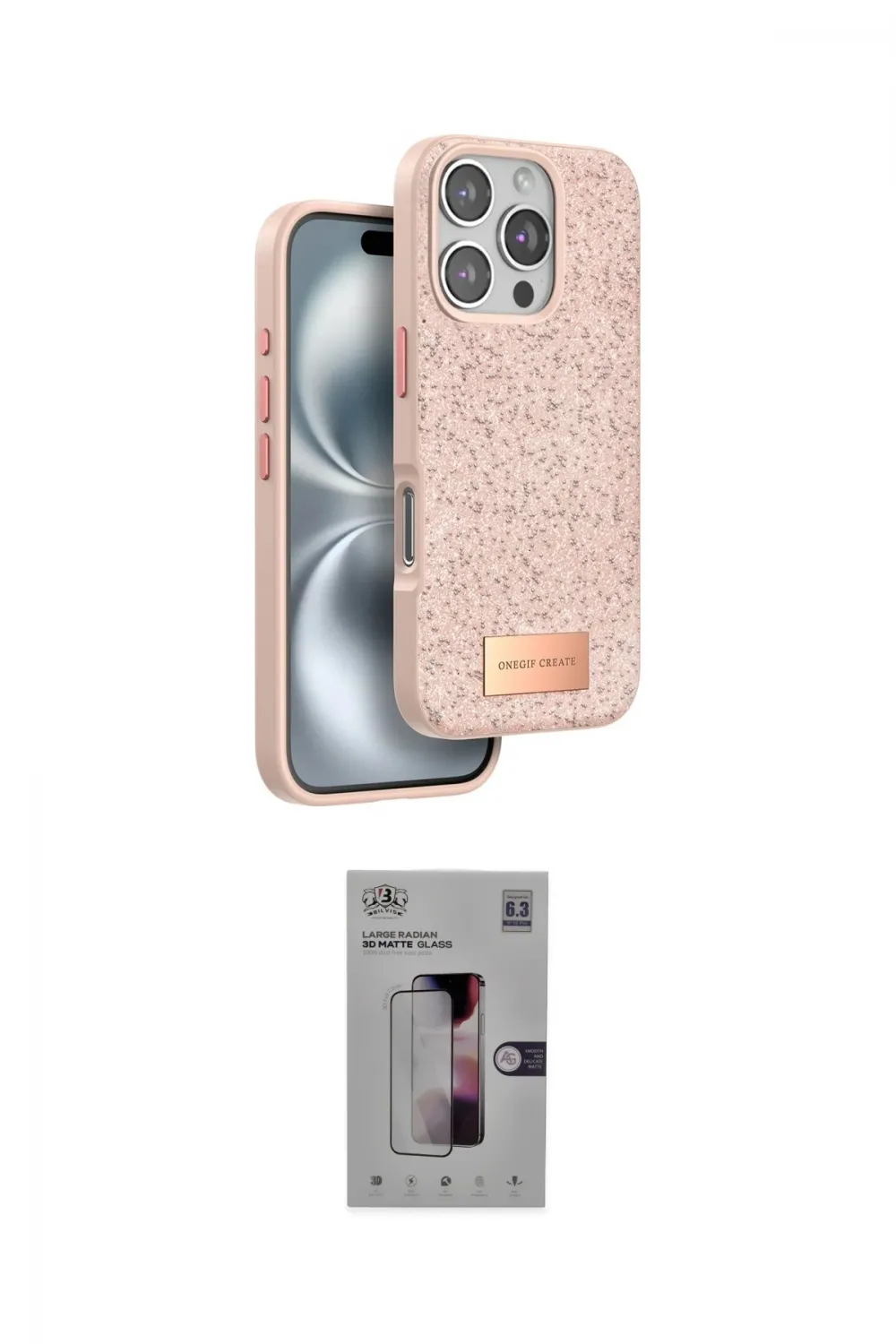 ieg™ iPhone 16 Pro Kılıf Vadi Klasik Serisi - Siyah Bilvis 3D Mat Cam Ekran Koruyucu