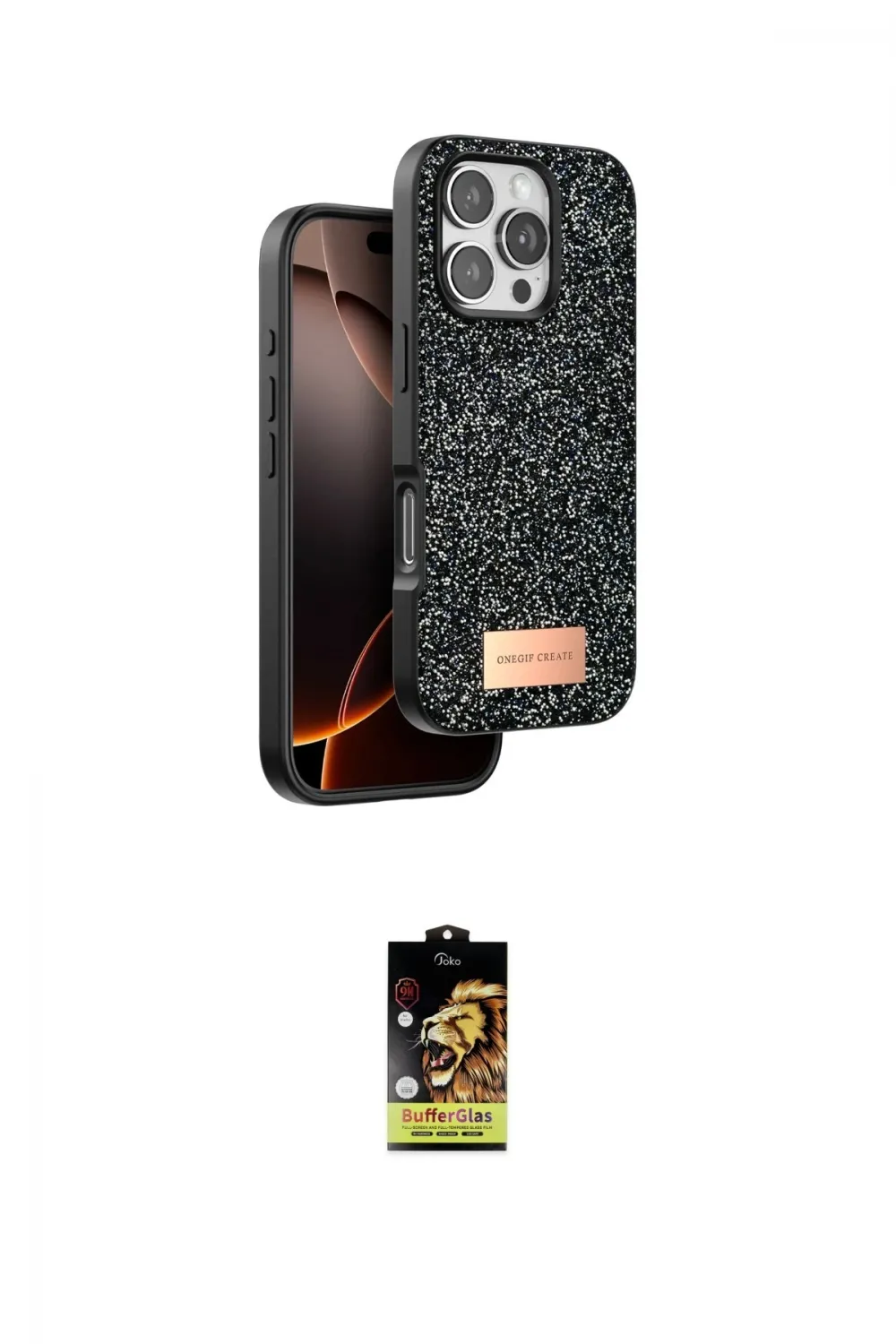 ieg™ iPhone 16 Pro Kılıf Vadi Klasik Serisi - Siyah Buffer Cam Ekran Koruyucu