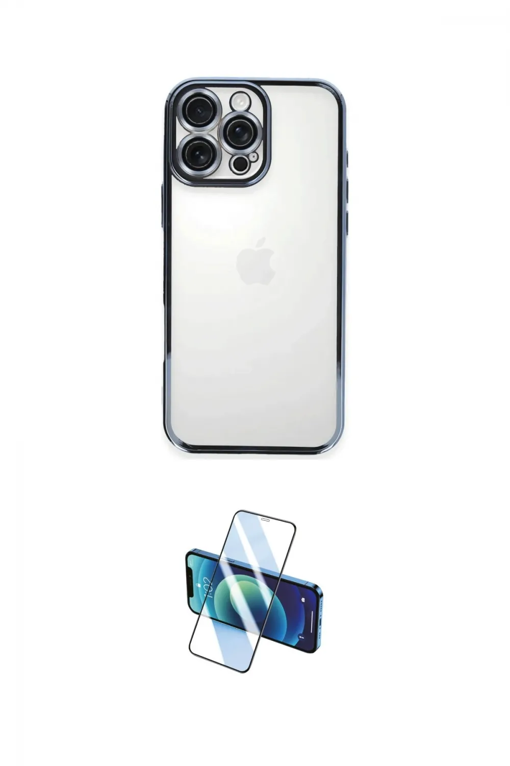 ieg™ iPhone 16 Pro Kılıf Vadi Minimal - Siyah 3D Antistatik Cam Ekran Koruyucu