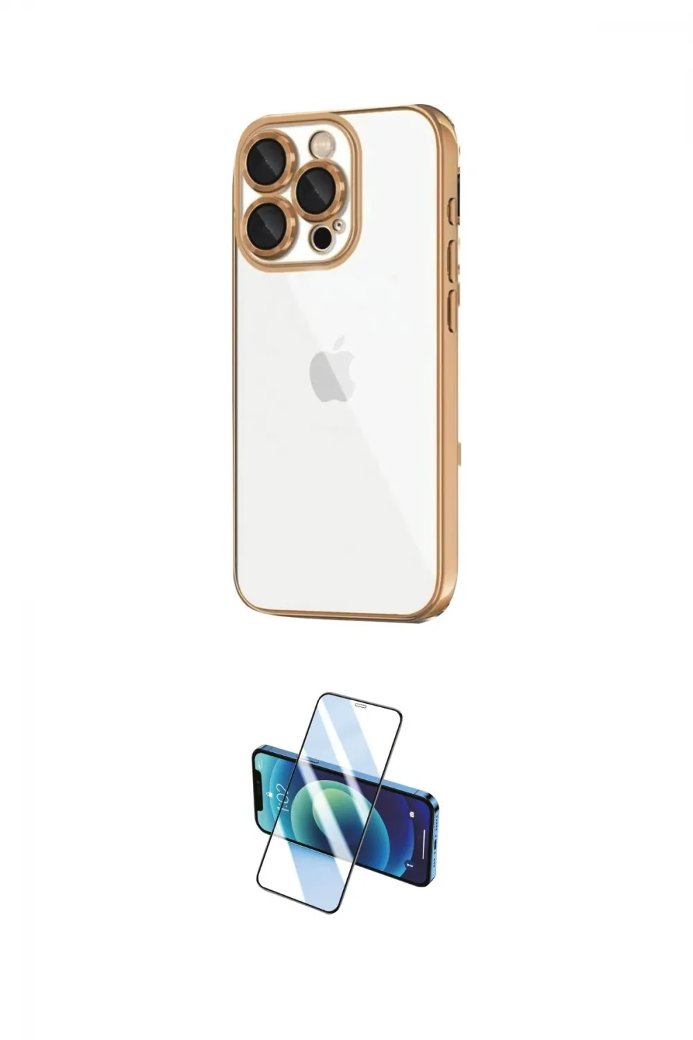 ieg™ iPhone 16 Pro Kılıf Vadi Minimal - Siyah 3D Antistatik Cam Ekran Koruyucu