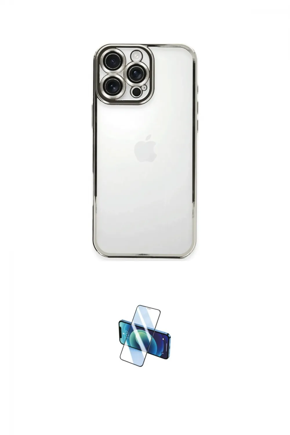 ieg™ iPhone 16 Pro Kılıf Vadi Minimal - Siyah 3D Antistatik Seramik Nano Ekran Koruyucu