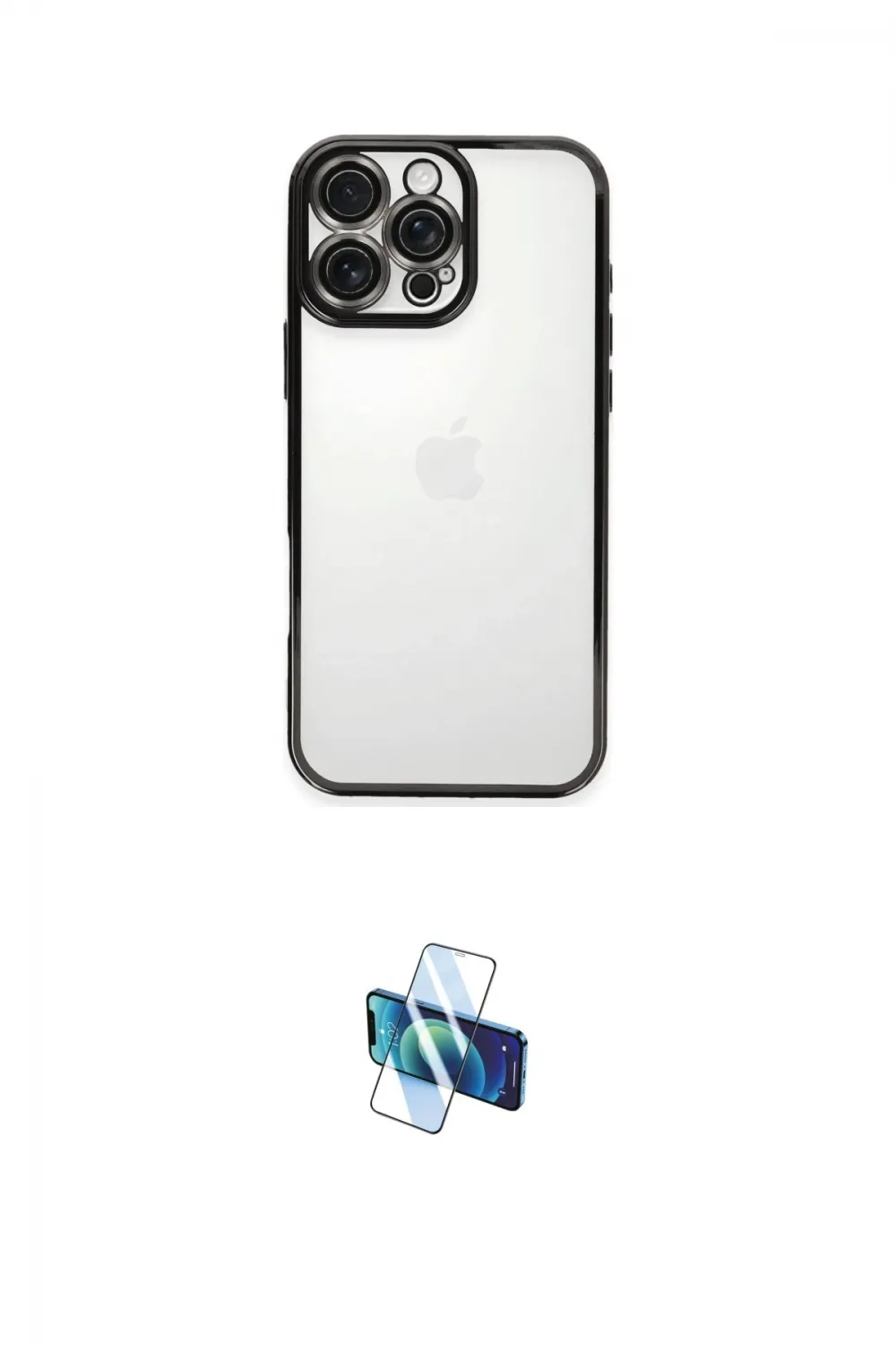 ieg™ iPhone 16 Pro Kılıf Vadi Minimal - Siyah 3D Antistatik Seramik Nano Ekran Koruyucu