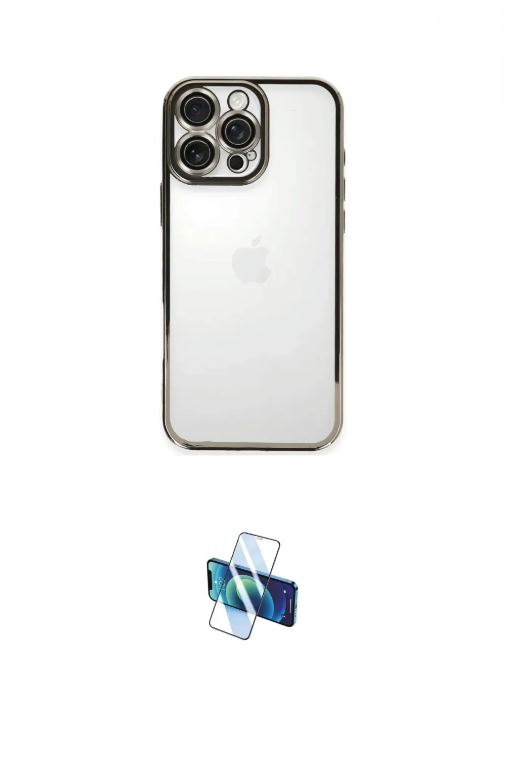 ieg™ iPhone 16 Pro Kılıf Vadi Minimal - Siyah 3D Antistatik Seramik Nano Ekran Koruyucu