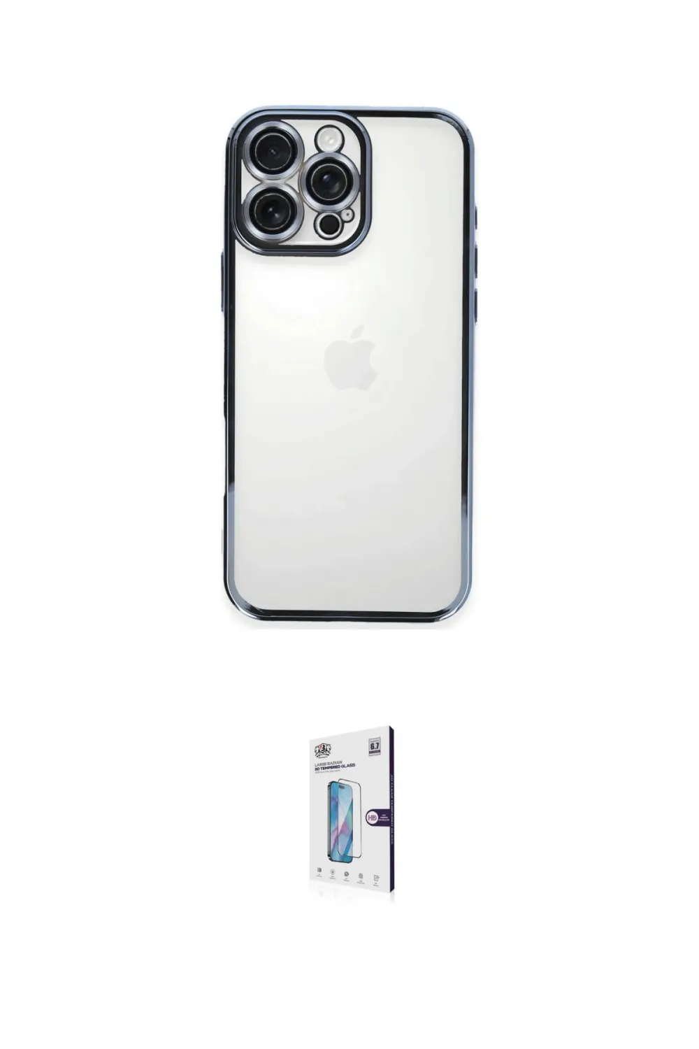 ieg™ iPhone 16 Pro Kılıf Vadi Minimal - Siyah Bilvis 0.18mm Plus Cam Ekran Koruyucu