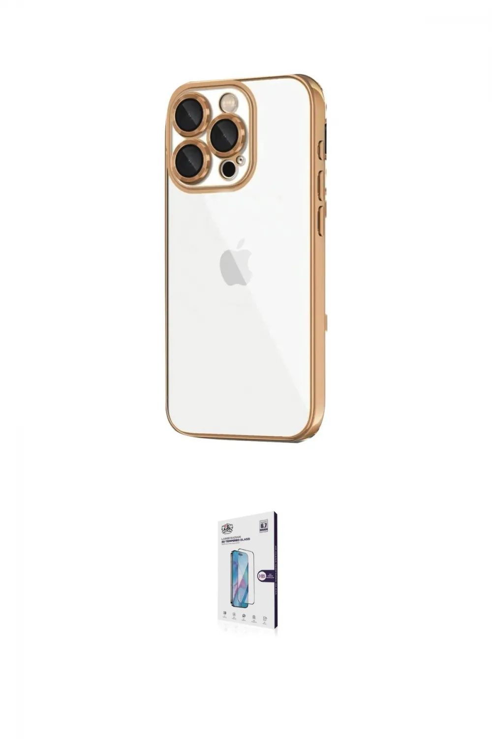 ieg™ iPhone 16 Pro Kılıf Vadi Minimal - Siyah Bilvis 0.18mm Plus Cam Ekran Koruyucu