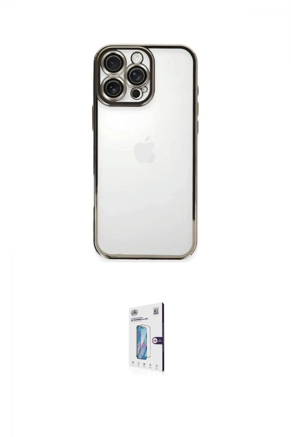 ieg™ iPhone 16 Pro Kılıf Vadi Minimal - Siyah Bilvis 0.18mm Plus Cam Ekran Koruyucu