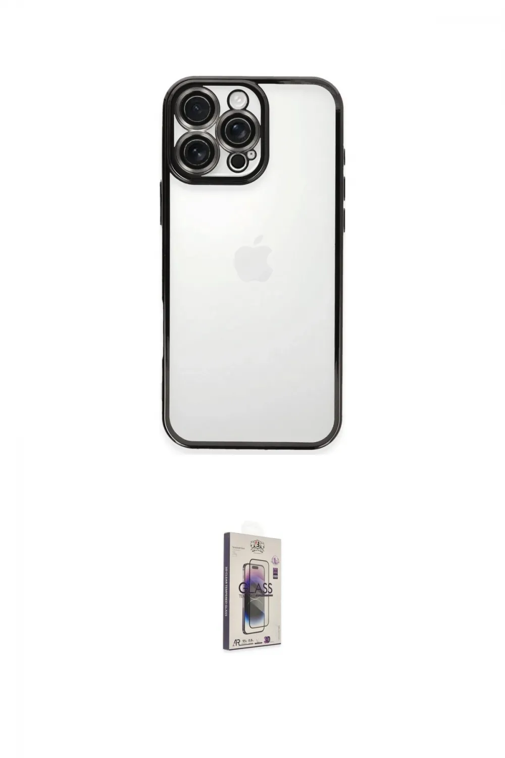 ieg™ iPhone 16 Pro Kılıf Vadi Minimal - Siyah Bilvis 3D Cam Ekran Koruyucu