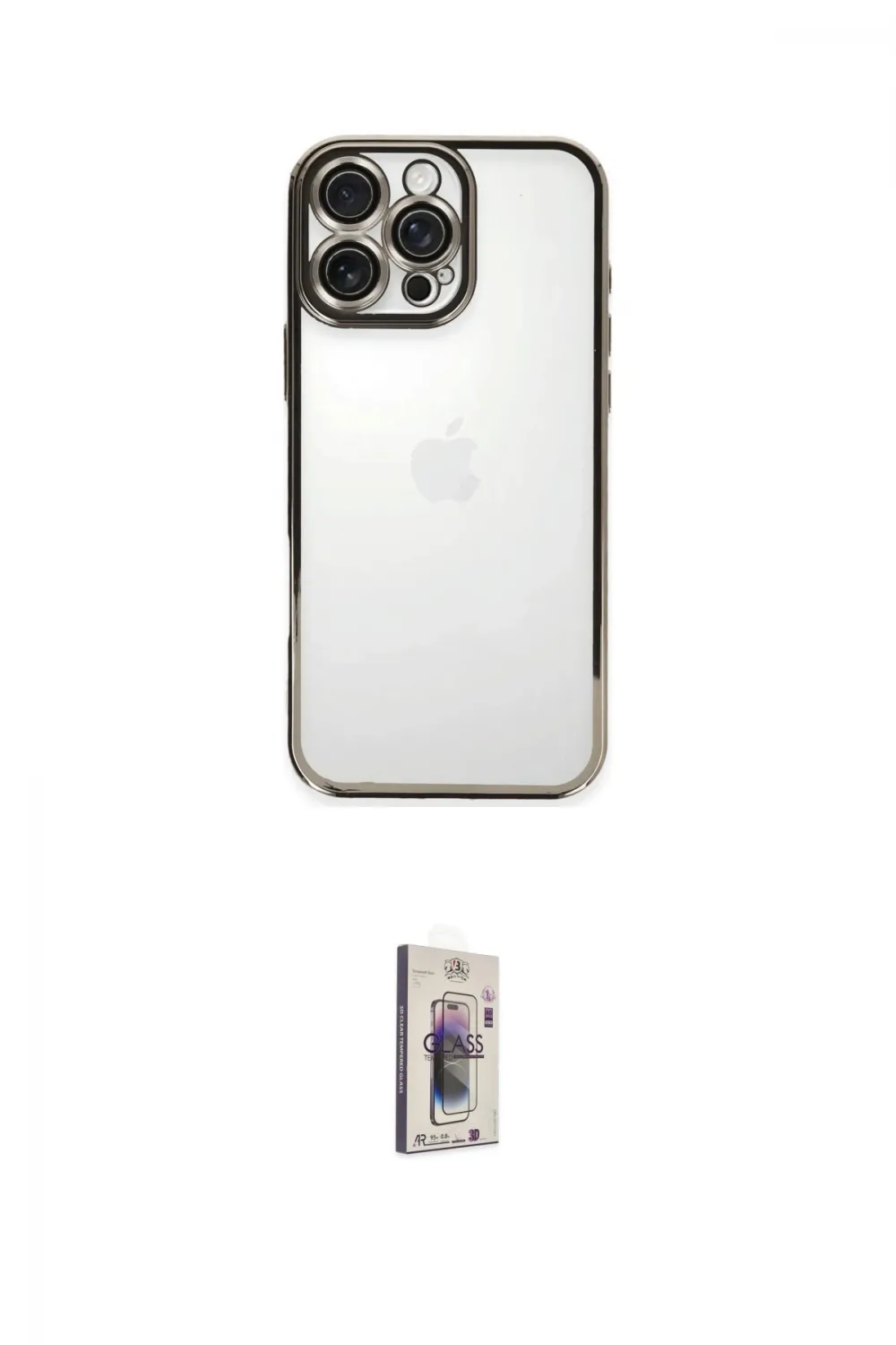 ieg™ iPhone 16 Pro Kılıf Vadi Minimal - Siyah Bilvis 3D Cam Ekran Koruyucu