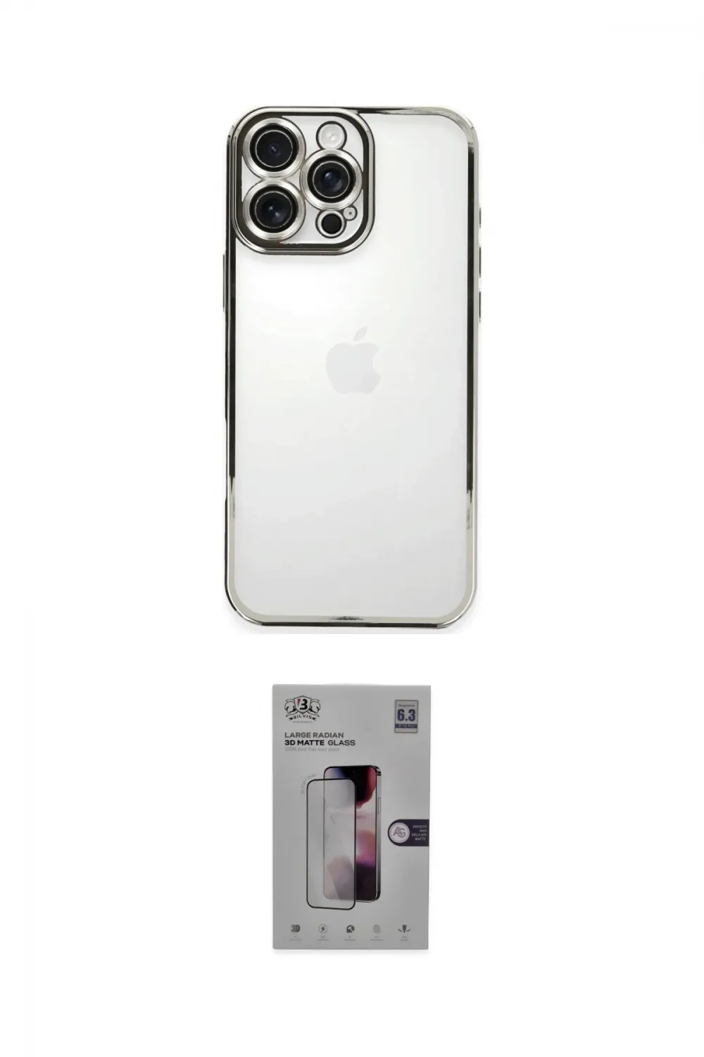 ieg™ iPhone 16 Pro Kılıf Vadi Minimal - Siyah Bilvis 3D Mat Cam Ekran Koruyucu