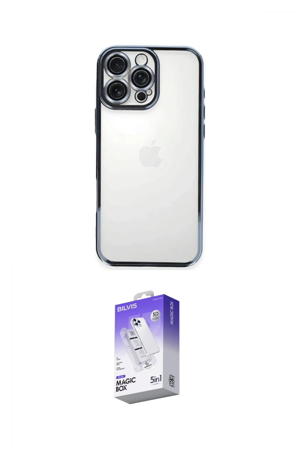 ieg™ iPhone 16 Pro Kılıf Vadi Minimal - Siyah Bilvis 5in1 3D Magic Cam Ekran Koruyucu