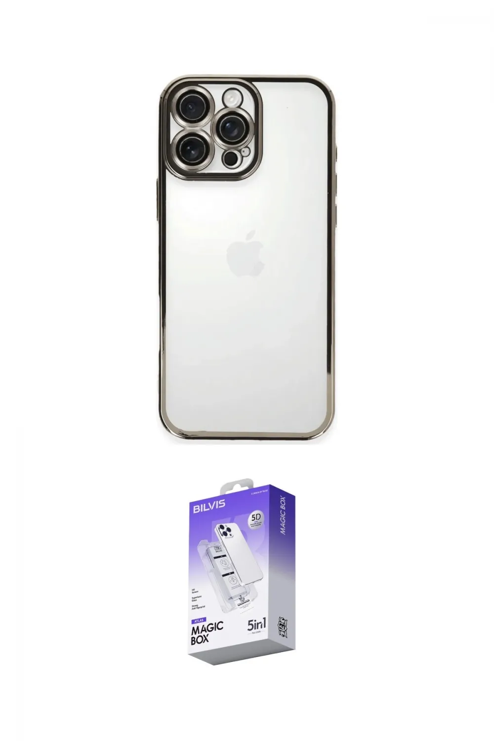 ieg™ iPhone 16 Pro Kılıf Vadi Minimal - Siyah Bilvis 5in1 3D Magic Cam Ekran Koruyucu