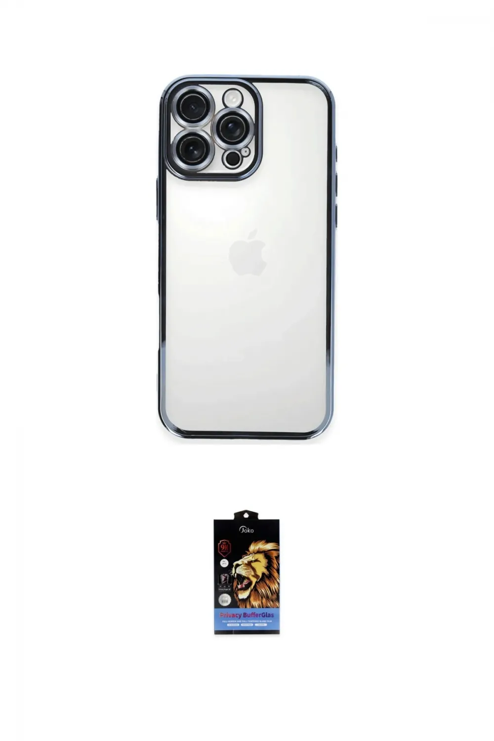 ieg™ iPhone 16 Pro Kılıf Vadi Minimal - Siyah Buffer Hayalet Cam Ekran Koruyucu