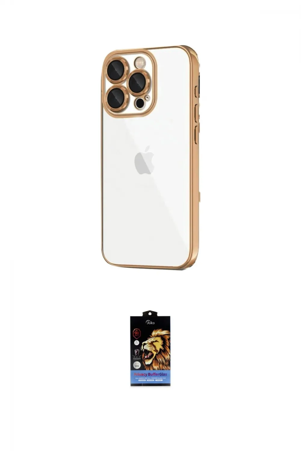 ieg™ iPhone 16 Pro Kılıf Vadi Minimal - Siyah Buffer Hayalet Cam Ekran Koruyucu