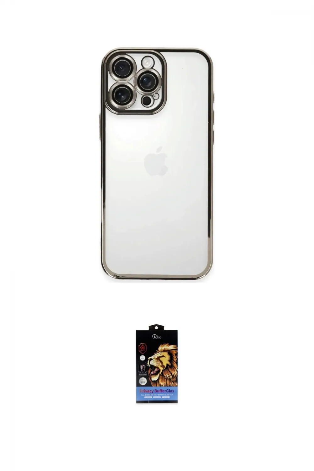ieg™ iPhone 16 Pro Kılıf Vadi Minimal - Siyah Buffer Hayalet Cam Ekran Koruyucu