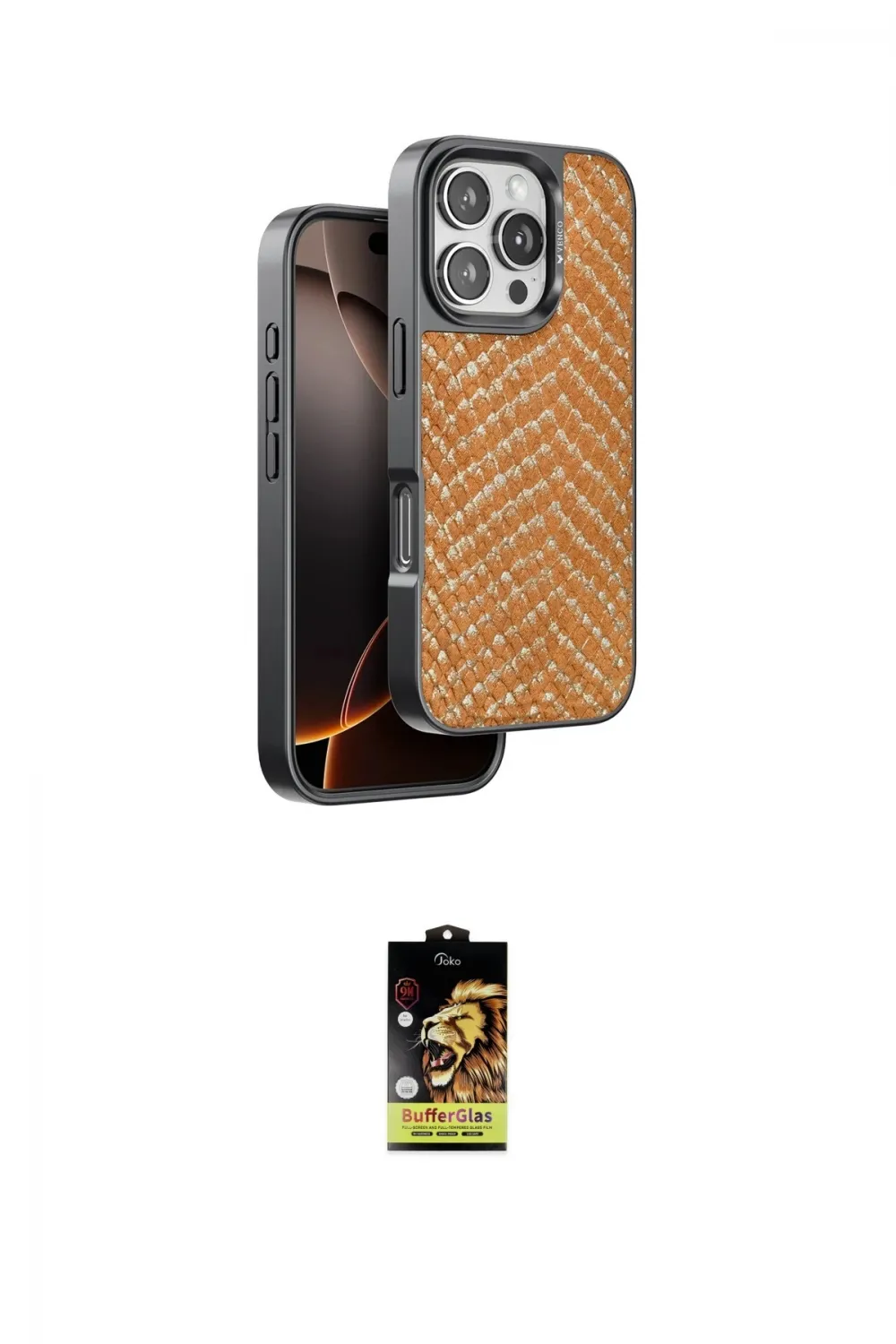 ieg™ iPhone 16 Pro Kılıf Vadi Özel Seri - Siyah Buffer Cam Ekran Koruyucu