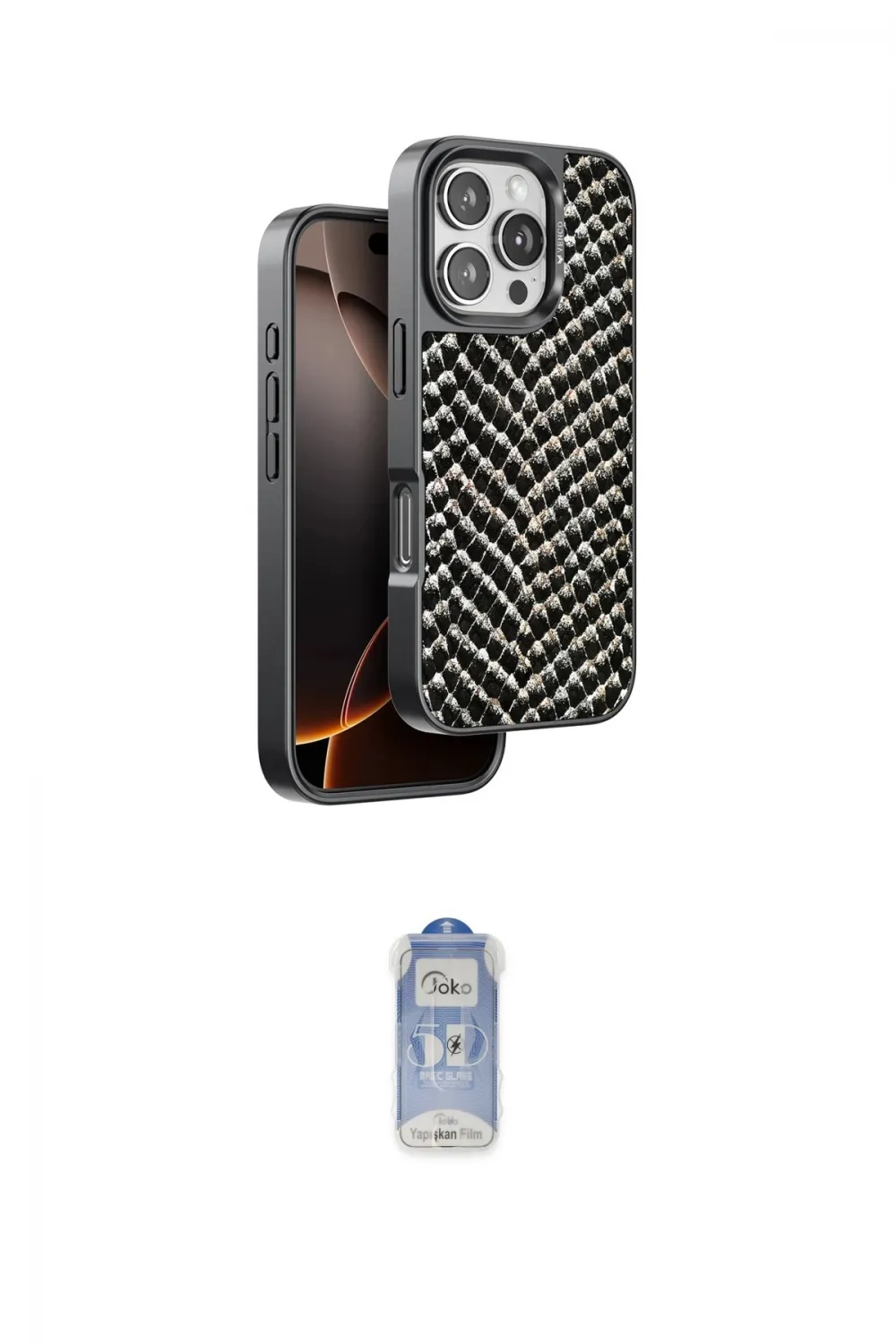 ieg™ iPhone 16 Pro Kılıf Vadi Özel Seri - Siyah Joko Magic 5D Cam