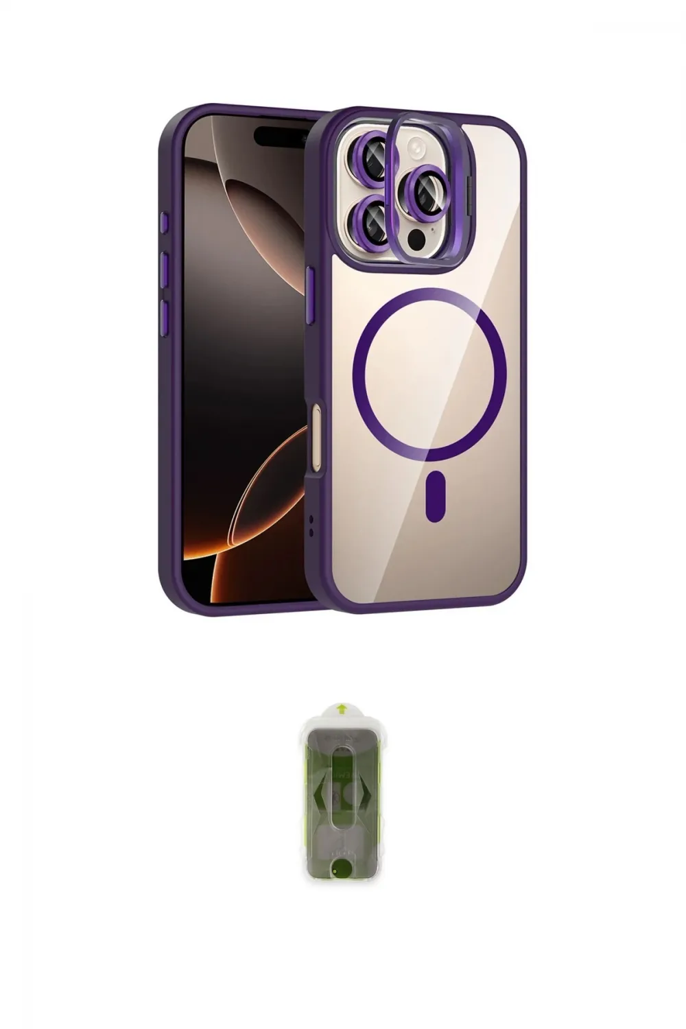 ieg™ iPhone 16 Pro Kılıf Yadigar Asil Koleksiyonu - Siyah Joko Magic 5D Hayalet Cam
